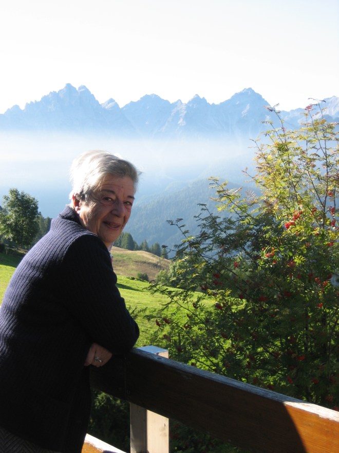Nai from her balcony in Dolomites