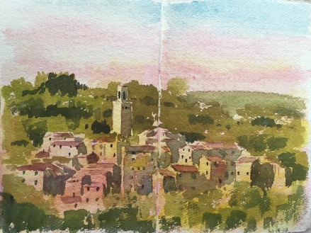 Sketchbook watercolour of Papiano