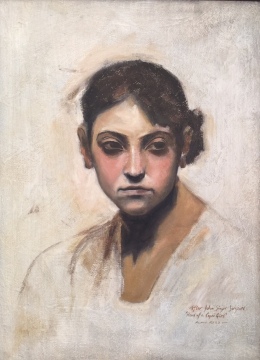 Alan's study in oils of John Singer Sargent's "Head of a Capri Girl