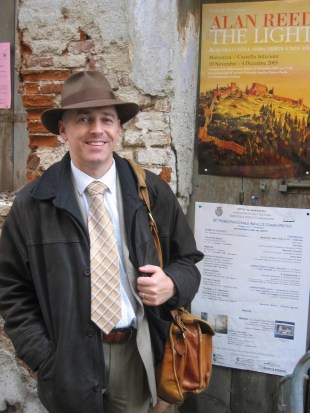 Alan Reed outside The Light exhibition